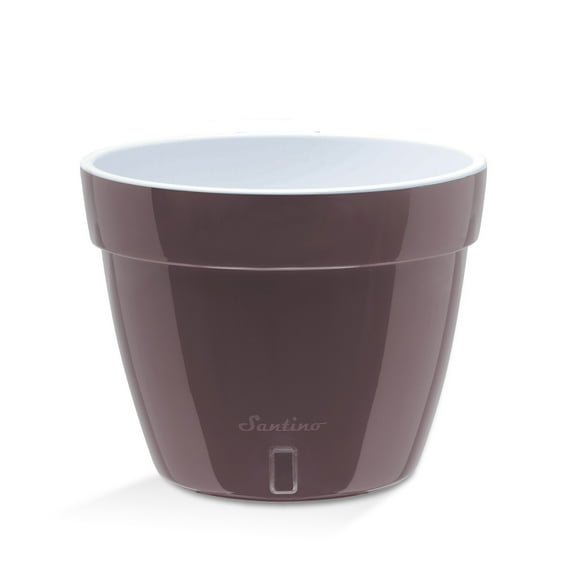 ⭐ Santino ASTI 9.2 Inch Self Watering Planter SHADE/WHITE for Indoor Plants - Premium Modern Plastic Planter Pot w/ Water level Indicator for All House Herbs, Plants, African Violets and Dahlias