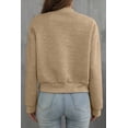 thumbnail image 2 of I AM A FASHION JUNKY Pale Khaki Solid Geometric Textured Baseball Collar Jacket (PaleKhaki, L, 97%Polyester+3%Elastane), 2 of 8