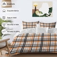 thumbnail image 3 of 3 Piece Orange Black Plaid Duvet Cover Set California King,Microfiber Comforter/Quilt Cover with Corner Ties and 2 Pillowcases,Farmhouse Orange Black Checkered All Season Bedding with Zipper Closure, 3 of 8