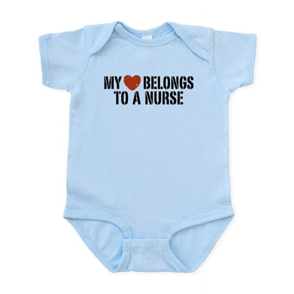CafePress - My Heart Belongs To A Nurse Infant Bodysuit - Baby Light Bodysuit, Size Newborn - 24 Months