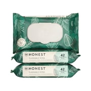 The Honest Company Flushable Wipes, Plant-Based, 126 Count, Tropical Leaves