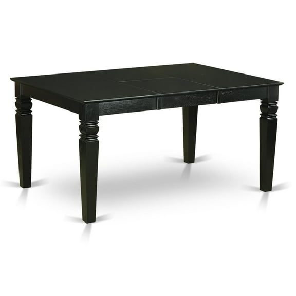 East West Furniture  6 Piece Kitchen Table Set- a Dining Table and 4 Dining Chairs with a Bench, Black(Seat Type Options) WENI6D-BLK-LC