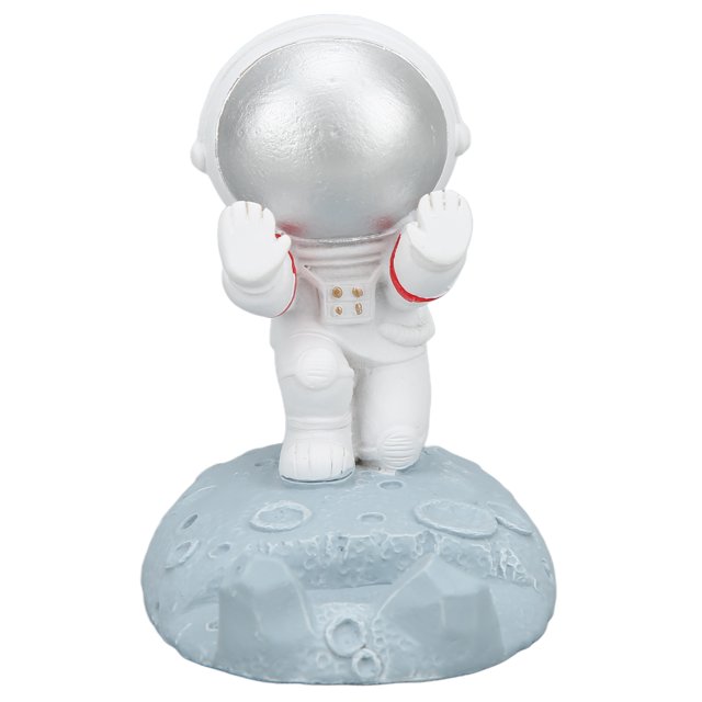 Soporte para teléfono móvil Creatividad Astronauta de dibujos animados Material de resina simple Soporte para teléfono para el hogar Cocina Oficina(empujador de plata)