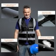 thumbnail image 4 of Emlimny Reflective Safety Vest for Men, XL Size Reflective for Women, High Visibility Security with Pockets Zipper Front Meets ANSI Standards - Black, 4 of 7