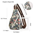 thumbnail image 2 of KL928 Canvas Sling Backpack for Men Women Floral Printed Crossbody Small Backpack, 2 of 6