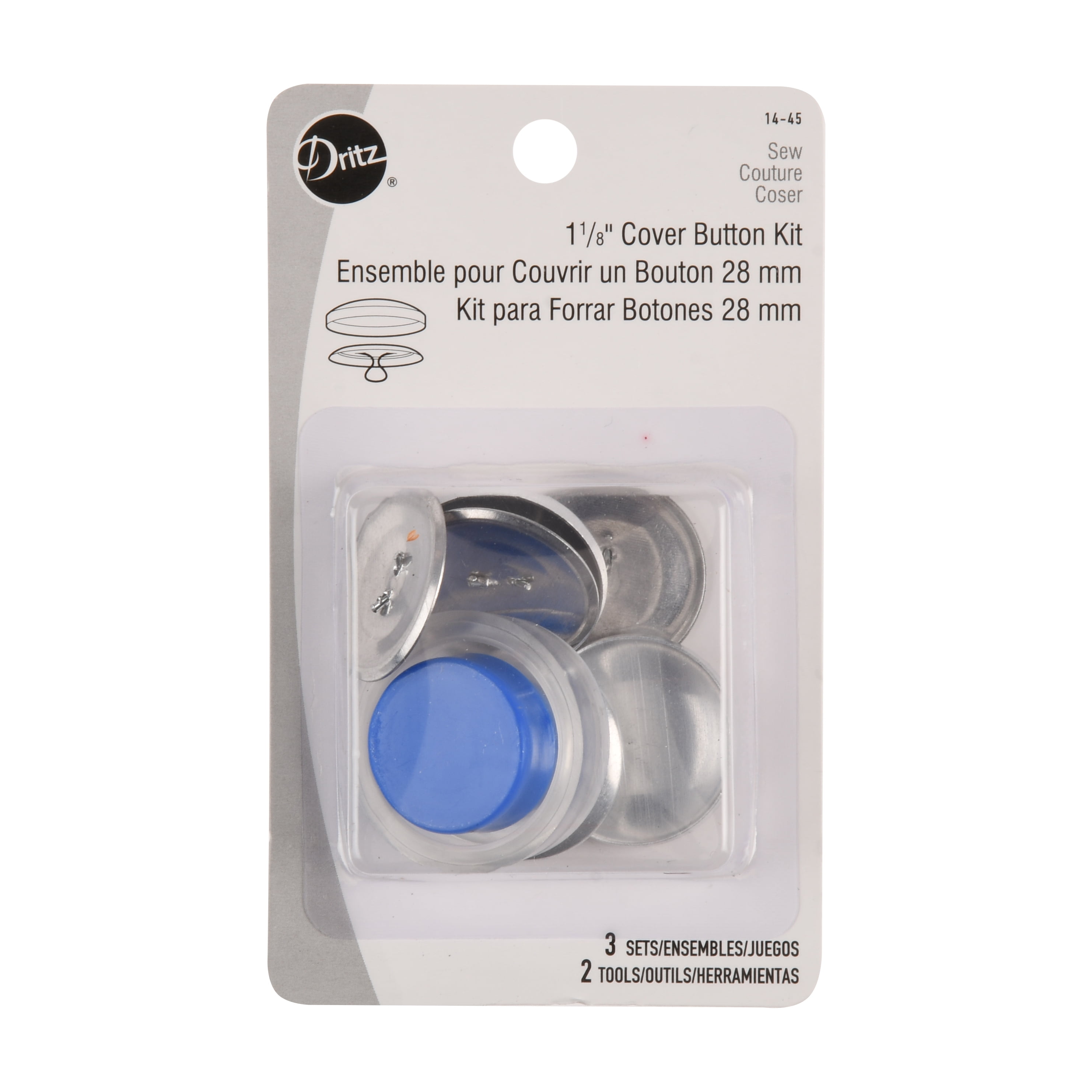 Dritz 114-45 Craft Cover Button Kits-Size 45 10//Pkg