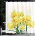 thumbnail image 4 of Ambesonne Flower Shower Curtain, Paint of Daffodils Bouquet, 69"Wx84"L, Yellow Green, 4 of 5
