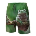thumbnail image 5 of Kdxio Australian White Tree Frog Sitting on Branch Pattern Mens Casual Shorts - Drawstring Summer Beach Sports Shorts for Men, 5 of 9