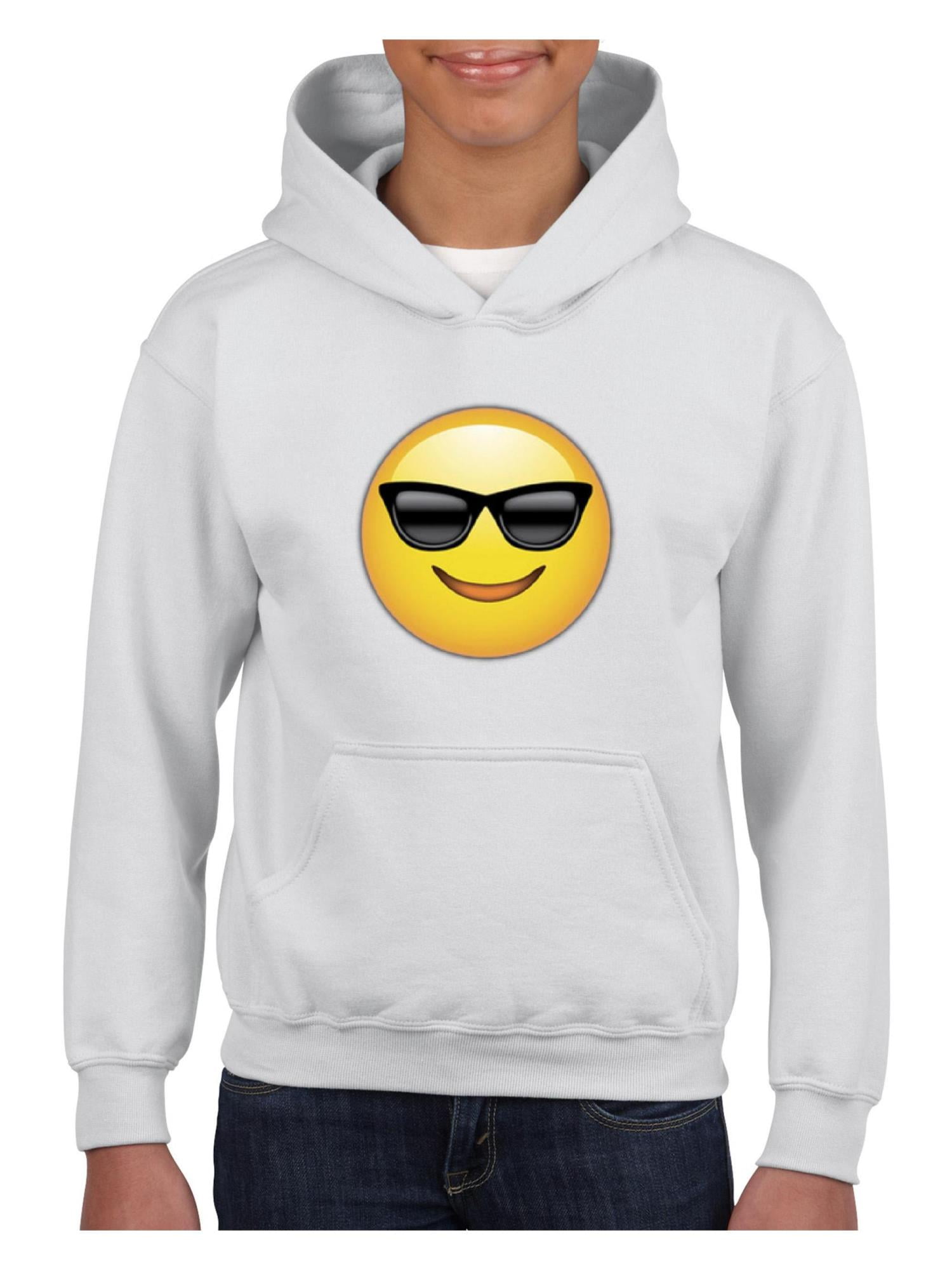 IWPF - Youth Emoji with Sunglasses Hoodie For Girls and Boys Sweatshirt ...