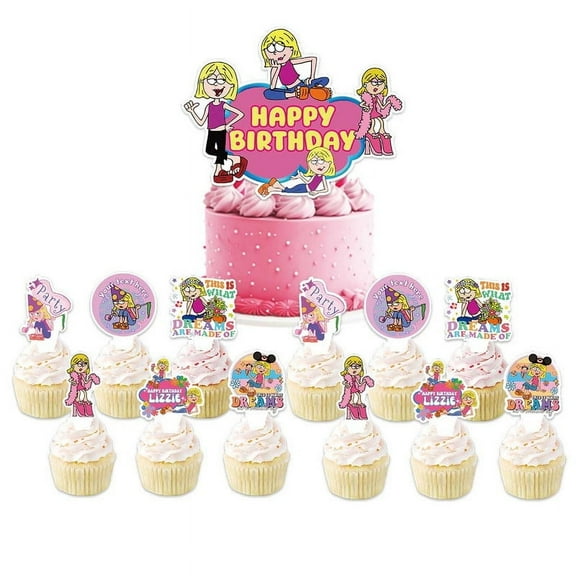 Lizzie McGuire Cake Topper Cupcake Set Party Supplies Decoration Birthday Decor Kit