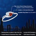 thumbnail image 2 of Gem Stone King 10K White Gold Round Sky Blue Aquamarine and Red Garnet Ring for Women (0.37 Cttw, Round 3.5MM, Gemstone March Birthstone, Size 7), 2 of 6