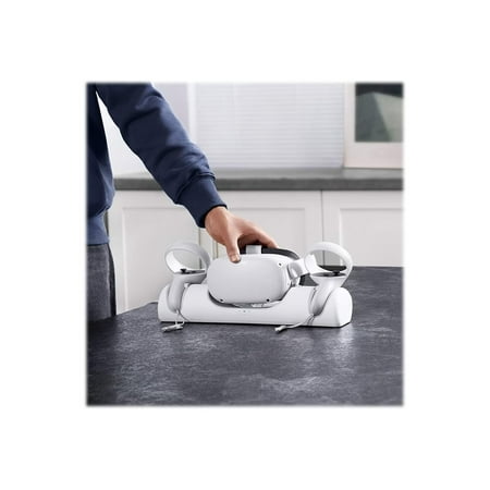 Anker - Charging Dock with Rechargeable Batteries for Meta Quest 2 VR Headset and Controllers - White