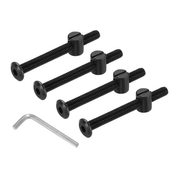 Uxcell Furniture Bolt Nut Set, 4 Pcs M6 x 60 mm Flat Head Hex Socket Cap Screws Bolts