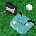 thumbnail image 5 of Haosy Clock Moon Star Golf Mallet Putter Cover Strong Magnetic Leather Golf Club Headcover Closure, 5 of 7