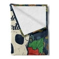 thumbnail image 2 of Dia De Los Muertos Soft Flannel Fleece Throw Blanket, Creative Design Day of the Dead Skull with Roses and Mustache, Cozy Plush for Indoor and Outdoor Use, 70" x 90", Multicolor, by Ambesonne, 2 of 5