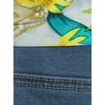 thumbnail image 6 of Alivia Ford Women's Plus Size Roll Cuff Denim Capri Jeans with Printed Belt, 6 of 7