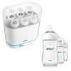 Philips AVENT 3 Count Natural Polypropylene Bottles with Electric 3-in-1 Sterilizer