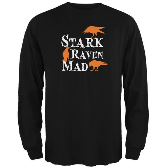 Halloween Stark Raven Mad Black Adult Long Sleeve T-Shirt - 2X-Large
