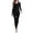 Black, variant on Bigetiay Women's Long Sleeve Round Neck Leotard for Yoga Dance Gymnastics, Size M