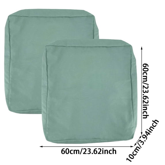 Waterproof Patio Seat Cushion Covers Set of 2 Washable Replacement Slipcovers, Outdoor Furniture Chair Pillow Covers with Ties for Sectional Sofa Wicker Garden Deep Seat Cushions 24x24 Inch