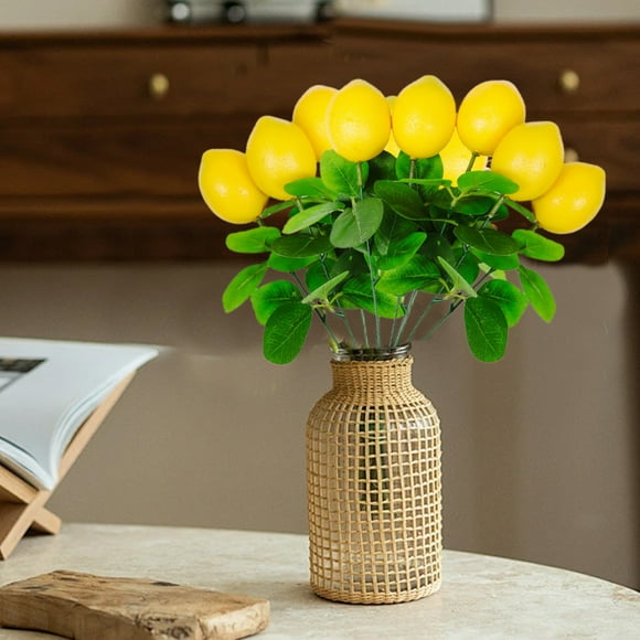 Iumwxz Ornament Artificial Lemon Branch Lemon Fruit Artificial Flower Green Plant Decoration Home Decoration Desktop Flower Arrangement Decoration Figurine Decoration Green Plastic Flash Deals