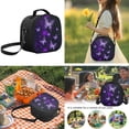 thumbnail image 6 of Uorisanigo Purple Butterfly School Backpack, Girls Travel Rucksack+Stationery Pencil Case Bag+Insulated Lunch Box Bag+Water Bottle Holder Pouch Set of 4 Packs, 6 of 7