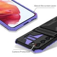 thumbnail image 4 of for Samsung Galaxy S21 FE Wallet Case, with Credit Card Holder Stand Kickstand Slim Rugged Shockproof Heavy Duty Defender Armor Military Grade Protective Case for Samsung Galaxy S21 FE,Purple, 4 of 9