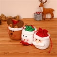 thumbnail image 3 of 1 Pcs Christmas Gift Doll Bags with Drawstring 3D Xmas Candy Apple Snowman Elk Santa Fabric Merrie Bag for Holiday Party Wrapping(Snowman), 3 of 3