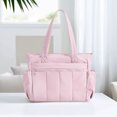 thumbnail image 1 of Bolsa de bolso acolchado para mujeres Bolso de bolso de nylon ligero de mano suave (rosa), 1 of 9