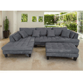 thumbnail image 2 of Stendmar 3PC CONTEMPORARY DARK GREY MICROFIBER FABRIC SECTIONAL COUCH SOFA S168LDG, 2 of 6