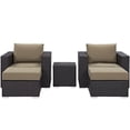 thumbnail image 4 of Modern Contemporary Urban Design Outdoor Patio Balcony Five PCS Sectional Sofa Set, Brown, Rattan, 4 of 7