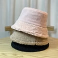 thumbnail image 3 of CoCopeaunts Corduroy Fisherman Hat Women Winter Lamb Hair Brim Thickened Warm Basin Hat Version Casual Versatile Bucket Hats, 3 of 8