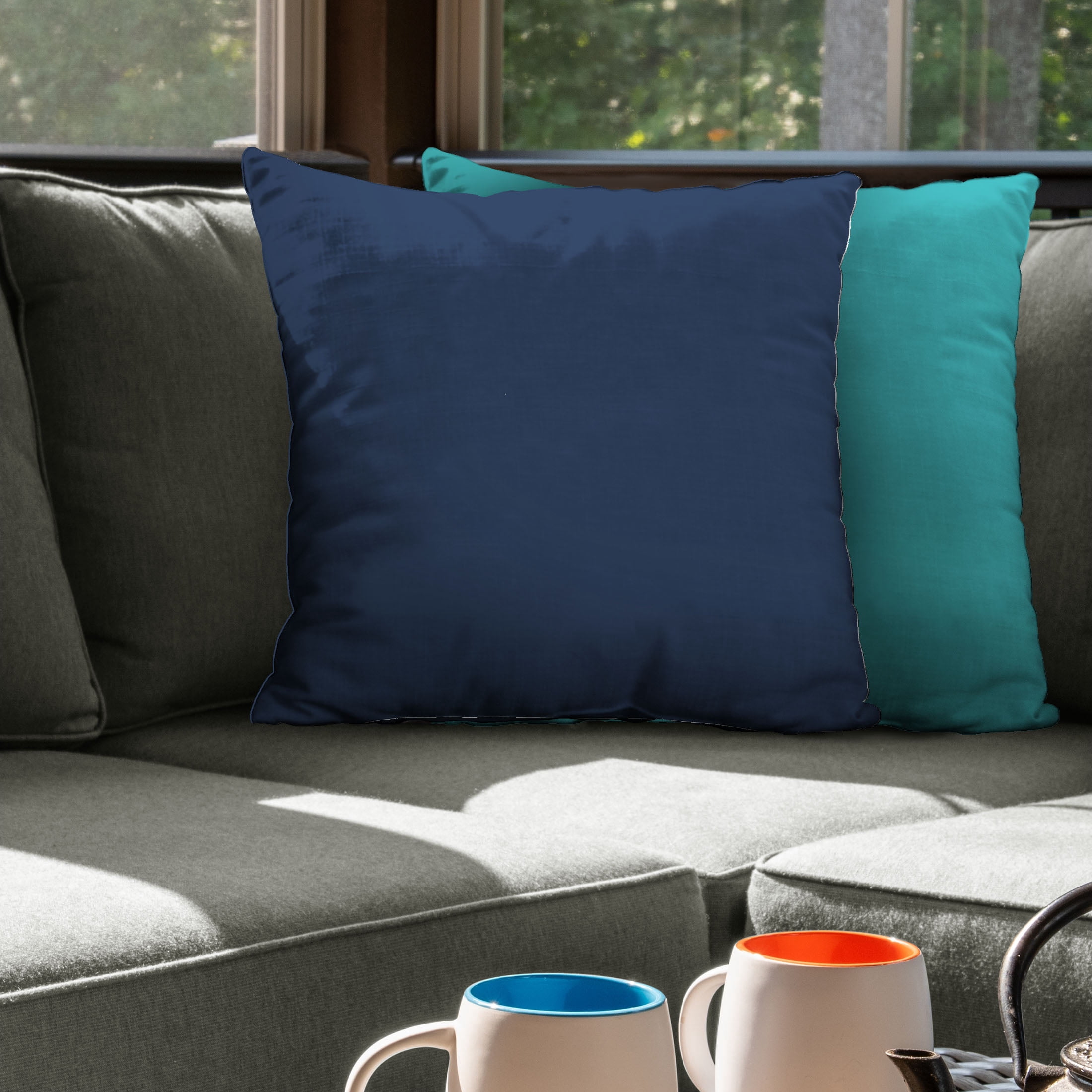 Mainstays 16" x 16" Solid Decorative Outdoor Throw Pillow, Indigo