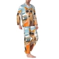 thumbnail image 2 of Haiem Surfing Cat Sun Pattern Men’s Long-sleeve Sleepwear,Sleepwear Set,2-piece Loungewear Set,Soft PJs Comfy Nightwear with Pockets-XX-Large, 2 of 7