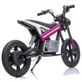 thumbnail image 6 of 24V Kids Electric Dirt Bike, 300W Motorcycle for Big Kids Ages 6-12, 13 MPH, 14" Inflatable Tires, Twist Grip Throttle, Rear Spring Suspension, Key Start, Bluetooth, Pink, 6 of 11