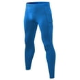 thumbnail image 2 of APEXFWDT Men's Compression Pants Pockets Gym Leggings Baselayer Running Tights for Men Sports Workout Basketball Athletic Cycling Pants XXL,Light Blue, 2 of 4