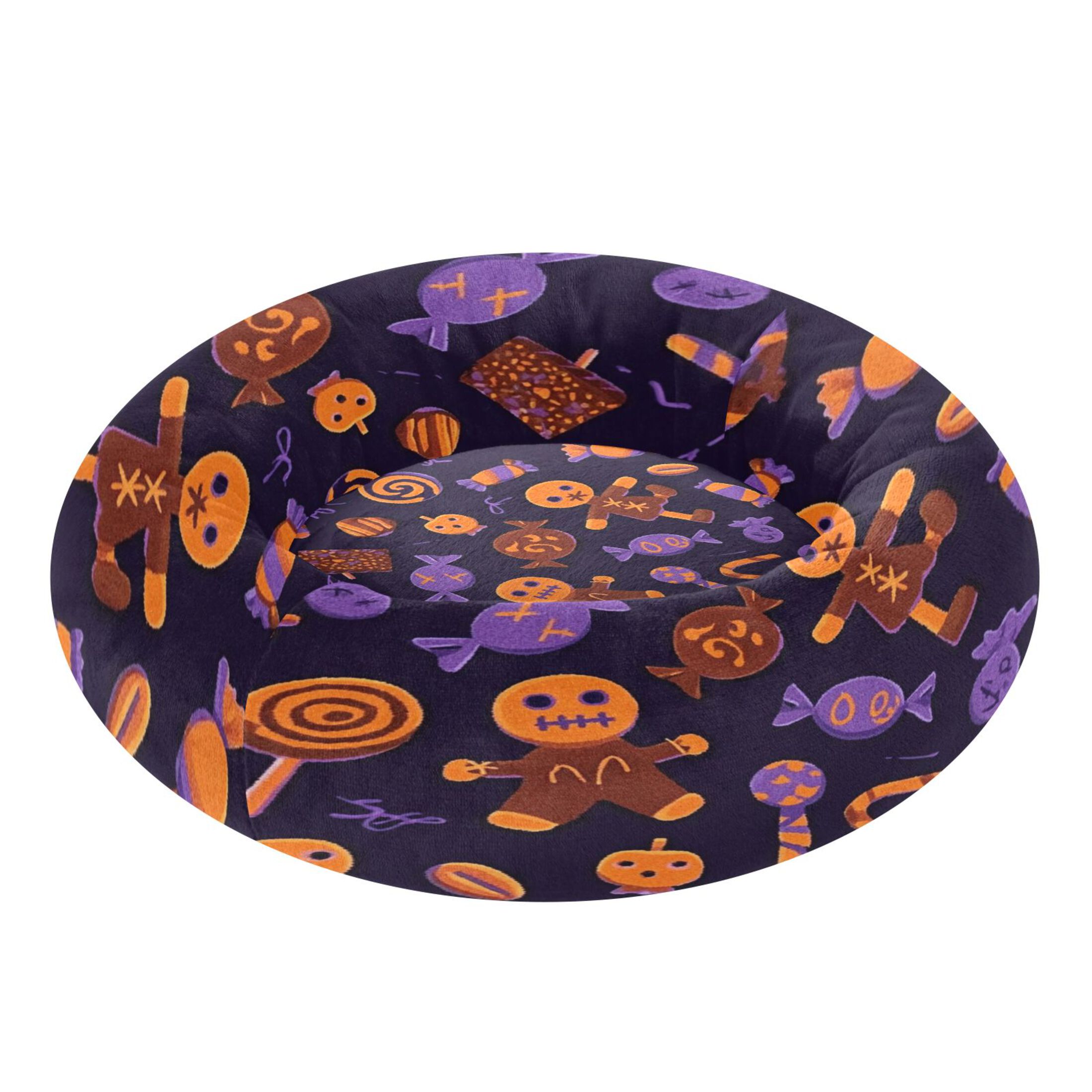 Iauyy Pet Couch Donut Cat Bed for Indoor Cats/Small Dogs Washable & Machine with Non-slip Bottom Calming Cat Furniture, Voodoo Doll (XS)