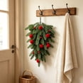 thumbnail image 6 of Cadancy Christmas Teardrop Artificial Pine Needles Hanging Tree Decoration with Ball Ornaments for Wall Door Window Holiday Seasonal Home Decor Xmas Wreath Swag, 6 of 6