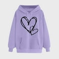 thumbnail image 2 of FamilyThread Womens Pullover Hoodie Fashion Long Sleeve Sweatshirts Hallow Heart Graphic Casual Loose Tops Kangaroo Pocket Shirts, 2 of 5