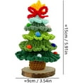 thumbnail image 3 of Mini Christmas Tree Felt Mini Tree, 1 Pack 5.9 Inch Handcrafted Finished Felt with Wooden Stand Desks & Shelves Holiday Centerpiece for Small Spaces, 3 of 3