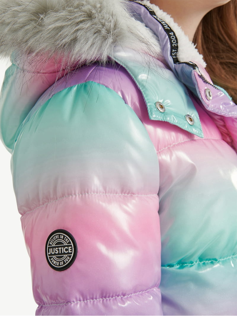 Manteau D'hiver Camouflage Pour Filles Justice - Taille 6/7, Couleurs Vives, Packable - Neuf Avec étiquettes