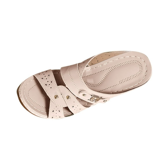 Hopeusnice High Heels Shoes for Women Open Toe Sandals Breathable Non-Slip Block High Heel PU Materials Summer Shoes Women's High Heels Shoes Trendy Soft Elegant Shoes Pink 37