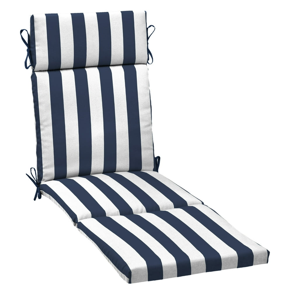 Arden Selections 72" x 21" Blue Striped Rectangle Chaise Lounge Outdoor
