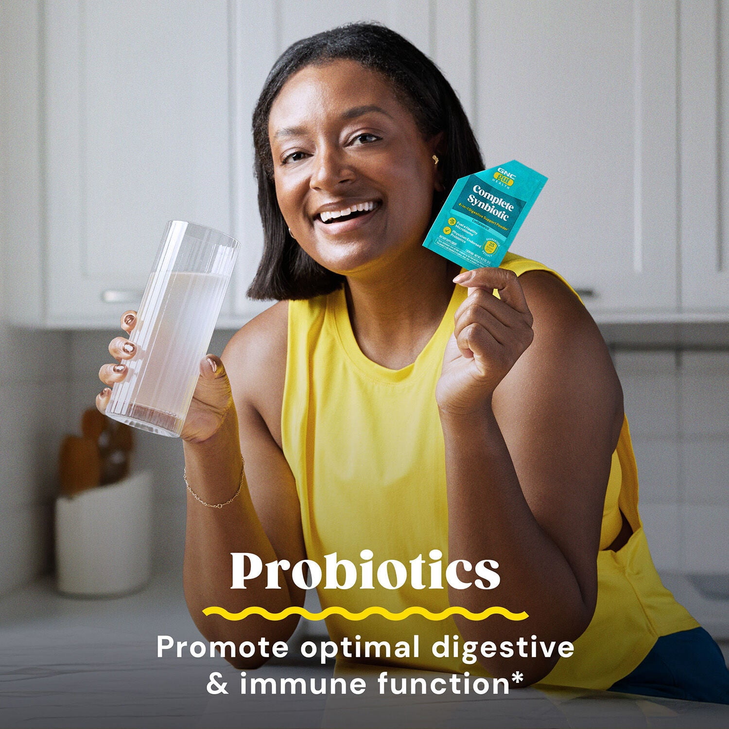 GNC Complete Synbiotic 4-in-1 Digestive Support Powder - Each Servings Contains Prebiotics, Probiotics, Post Biotics, and Glutamine (30 Servings)