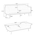 thumbnail image 5 of CARZZI 70" Upholstered Teddy Loveseat Sofa, Convertible Futon Sofa Couch with Adjustable Arms, Deep Seat 2 Seater Comfy Cushion Love Seat for Small Space Living Room Bedroom Apartment, White, 5 of 11