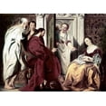 thumbnail image 2 of Jordaens, Jacob 14x11 White Modern Wood Framed Museum Art Print Titled - Jesus at The House of Mary and Martha, 2 of 4