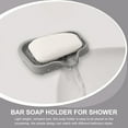thumbnail image 3 of Troglfold soap dish 2 Silicone Soap Dishes for Shower/Bathroom/Kitchen (Grey),4.84"X3.82"X0.67", 3 of 10