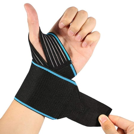 EECOO Adjustable Wrist Wraps Support Brace with Thumb Stabilizer for Crossfit, Powerlifting, One Pair Wrist Wraps Weightlifting for Men and