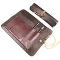 thumbnail image 6 of 1PC Leather Knife Roll Storage Bag Seal carving knife Case Roll Pouch Brown US, 6 of 11
