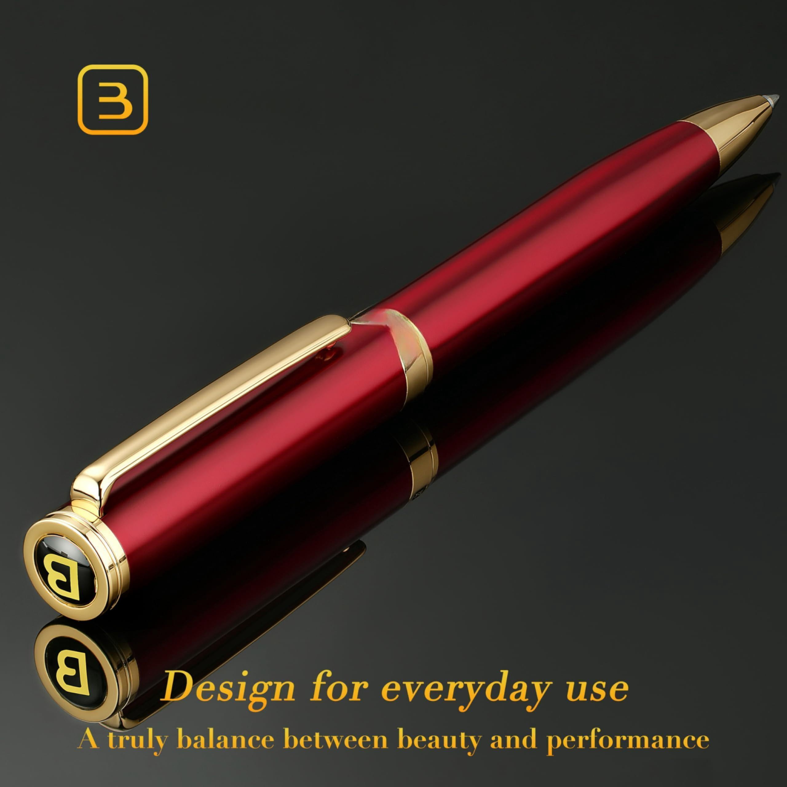 Red Lacquer Gel Pen With Finish  Retractable Pens Gift Set Professional Elegant Writing Executive Office Nice Fancy Designer For Men And Women